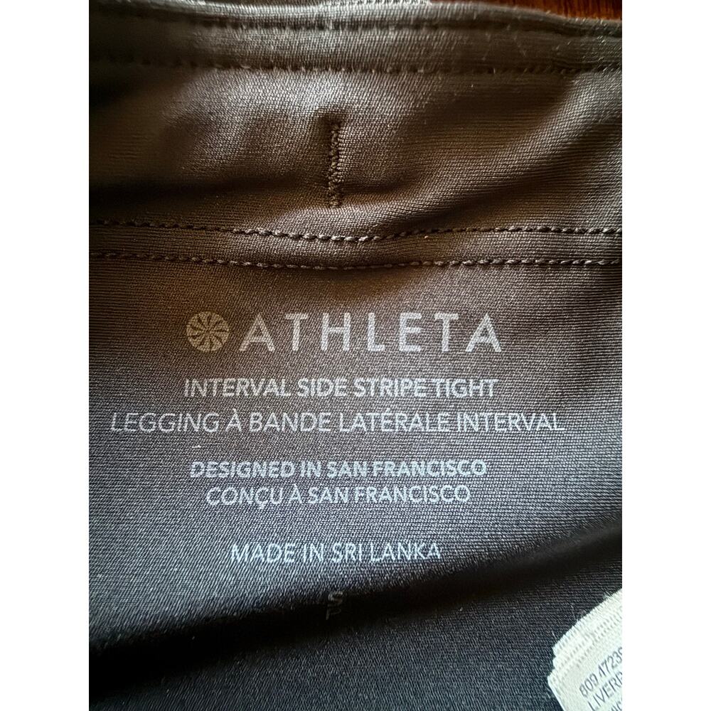 Athleta Interval Side Stripe Leggings S Black Activewear Training Workout Gym - Picture 5 of 15